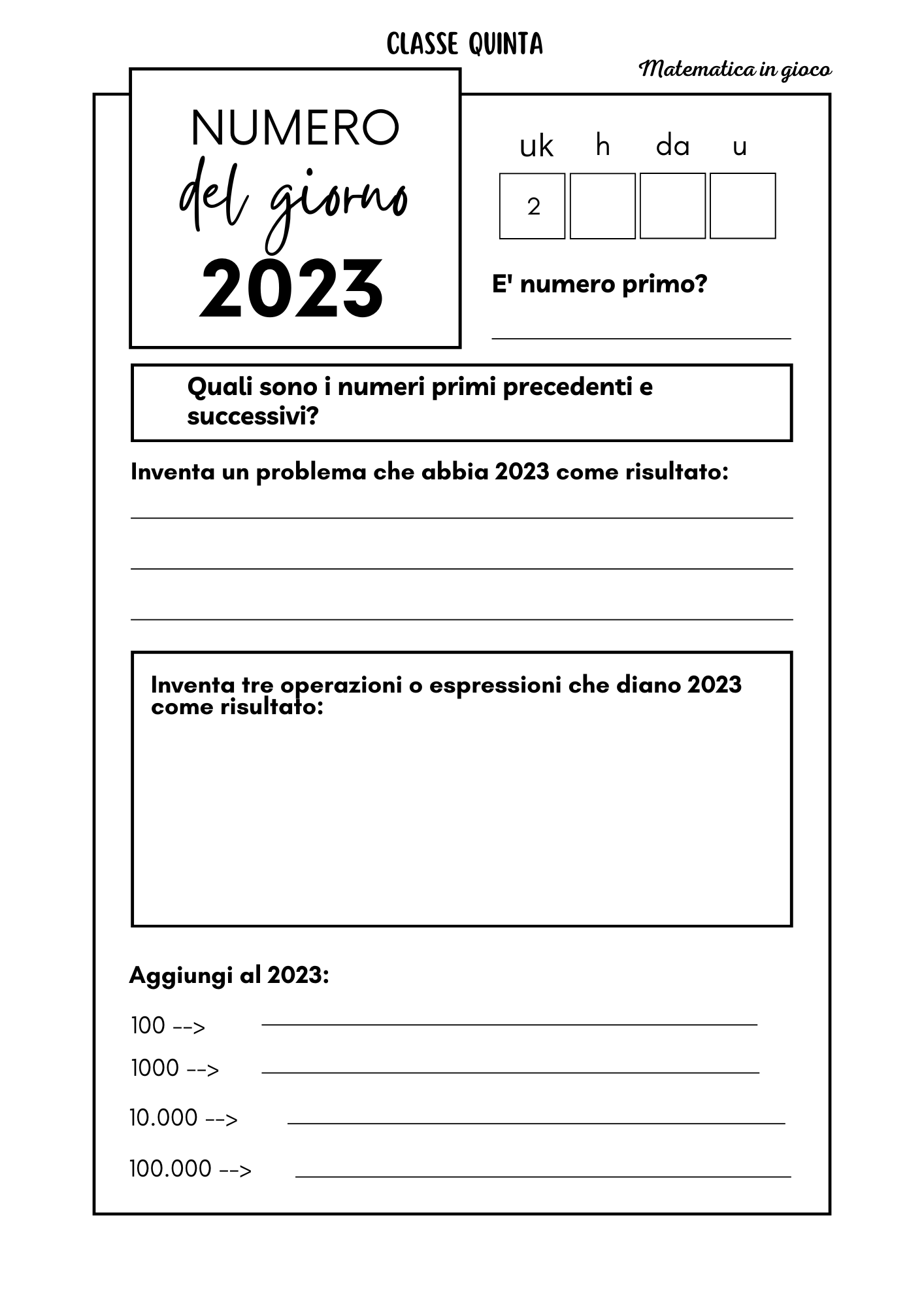 Numero del giorno...2023!